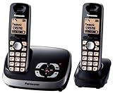 Panasonic KX-TG6522GB Duo Schnurlostelefon mit Anrufbeantworter schw