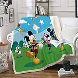 Goplnma-Disney Decke Mickey Und Minnie,Kuscheldecke Mickey Mouse Minnie,Übergroße Fleecedecke,für Erwachsene Und Kinder (150 * 200,9)