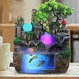 Desktop Brunnen Vernebler Luftbefeuchter Wasserpumpe Nebler Zimmerbrunne Dekor Wohnzimmer Meditation Garten Pflanze Zen Wasserfall Geschenk Raumdekoration,30 x 20 x 30