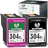 Economink Wiederaufbereitete Tintenpatrone als Ersatz für HP 304 XL 304XL (Schwarz Farbe, 2er-Pack) für DeskJet 3720 2600 Envy 5032 5030 DeskJet 760 2630 3730 3750 3735 2622 3762 Druck