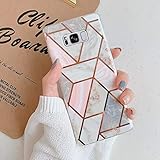 Uposao Kompatibel mit Samsung Galaxy S8 Hülle Silikon Ultra Dünn Handyhülle 3D Marmor Bunt Muster Weich TPU Schutzhülle Etui Kratzfest TPU Bumper Handytasche Case Cover,Marmor Rosa G