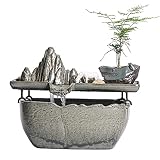 WYH Brunnen Chinesischer keramischer Innenwasserbrunnen Wasserverzierungen des Desktop-Brunnen-Luftbefeuchter-Büros Veranda-Haus-Zubehör 26 * 37cm Dek