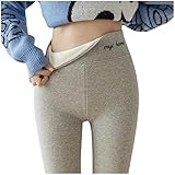 Bluelucon Thermo Leggings Damen Warme Strumpfhosen Winter Leggings High Waist Pants Drucken Hosen Hohe Taille Super Weiche Jeggings Verdicken Warm Winterleggings Latzhose Bauchkontrolle Herbst W