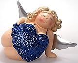 Schick-Design Engel Molly liegend blau 11 cm Mädchen Rubensfrau mollige Dame im Dessous Dicke Frau Badezimmer Fig