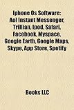 iPhone OS Software: AOL Instant Messenger, Trillian, iPod, Safari, Facebook, Google Earth, Myspace, Google Maps, Skype, App Store, Spotify