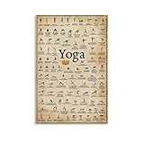 ERTYG Retro-Poster, Yoga-Poster, Yoga-Posen, dekoratives Gemälde, Leinwand, Wandkunst, Wohnzimmer, Schlafzimmer, Malerei, 20 x 30