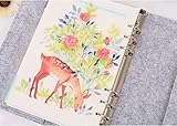 BLUGUL Transparent A5 Register, 6-Loch Registerblätter, für Notizbuch/Reisetagebuch Journal/Planer, Gelbes Reh 10p