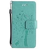 Nancen Compatible with Handyhülle LG Spirit 4G LTE / C70 / H440 H420 (4,7 Zoll) Flip Schutzhülle Zubehör Lederhülle mit Silikon Back Cover PU Leder Handytasche im Bookstyle Stand Funk