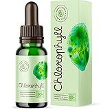 Chlorophyll Tropfen - Flüssiges Chlorophyll aus Weizengras, Alfalfa und Chlorella - Geschmacksneutral, ohne Jod, ohne Zusatzstoffe - Bis zu viermal höhere Konzentration an Chlorophyllin - 50