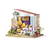 XMSIA Puppenhäuser Zimmerhandwerk mit Möbel Geburtstags-Geschenk Kreative Raum Idee Mini 3D DIY Gebäudemodell Doll House Kit Mini House Das Beste Geburtstagsgeschenk mit LED, Unisex