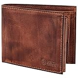 NELD Leder Geldbörse mi RFID Schutz I Geldtasche im Used Look I Geldbeutel I Brieftasche Damen und H