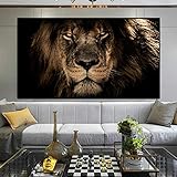 Yooyu Afrikanische große Löwen Gesicht Leinwand Gemälde an der Wand Kunst Poster und Drucke Tiere Löwen Kunst Bilder für Wohnzimmer 70x140cm R