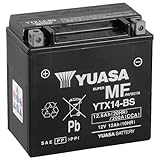 Batterie YUASA YTX14-BS (WC) AGM geschlossen, 12V|12Ah|CCA:200A (150x87x145mm) für BMW F800 GS/ABS (10.5mm) Baujahr 2013