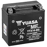 Batterie YUASA YTX14-BS (WC) AGM geschlossen, 12V|12Ah|CCA:200A (150x87x145mm) für Kawasaki ZZR1400 Baujahr 2007