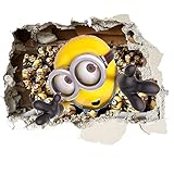 Marvel & Minions verschieden späht Kinder-Lieblings-Charaktere 35cm oder 70cm Wandtattoo, Vinyl, Motiv: Wandkunst, Customise4U™ (3D minions smash, 700mm)