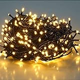 SALCAR 26m 360er LED Lichterkette (ca. 23m lichterkette + 3m netzteil kabel), Niedervolt Christbaumbeleuchtung für Weihnachten - Warmweiß
