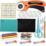 Namner Rollschneider Set, 93 Stücke Rollschneider Tool Kit, inkl 5 Ersatzklingen, Schneidematte, Schere, Stoffklammern, Patchwork-Lineal mehr als Nähzubehö