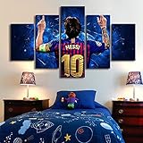 Bilder 5 Teilig Leinwandbilder Bild Auf Leinwand Vlies Wandbild Kunstdruck Wanddeko Wand Wohnzimmer Wanddekoration Deko - Fußball Messi Weltmeisterschaft 150 X 80