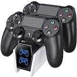 OIVO PS4 Controller Ladestation, PS4 Ladestation Controller mit 2-Stunden-Ladechip, PS4 Ladegerät Charge Dock für Playstation 4/PS4 Slim/Pro Sony Controller, Weiß
