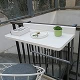Sysyrqcer Balkon Hanging Table, höhenverstellbare Wandtisch, Railing im Freien Falttisch, Aluminiumlegierungshalterung (Color : 77 * 40cm)