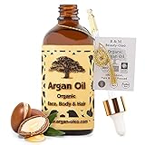 SEHR GUT IM TEST - R&M Beauty-Oleo Bio Argan-Öl aus Marokko - Fair Trade - Haare, Gesicht, Nägel - Pflege-Serum gegen Pickel - Naturkosmetik 100