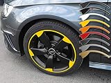 9x20 Zoll ET26 Felgen-Aufkleber für RS4 RS5 VW Audi 5-Arm Rotor Felgen Rim Decal (Gelb)