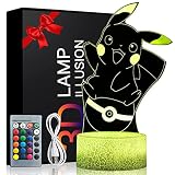HYJYXQ 3D Nachtlicht, Kreativ Optische Illusion Lampe Mit 16 Farben, Für Jungen Schlafzimmer Dekor Spielzeug Jungen Geburtstag, USB & Batterien Betrieben (B)