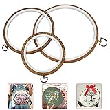 PERFETSELL 3 Stück Kreuzstich Rahmen Verschiedene Größen Stickerei Rahmen Rund Stickrahmen Set Kunststoff Mini Stickring Stickerei Ring für DIY Kreuzstich-Produktion und Display