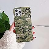 WZSCH Fashion Camouflage Handyhülle für iPhone 12 Pro Max 11 Pro Max X XR XS Max 7 8 Plus SE 2020 Armeegrün Weiche TPU Rückseite For7Plus/8Plus E
