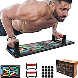 GLKEBY Push Up Board, Faltbares 12 in 1 Tragbares Push-up-Rack-Board, Multifunktionale farbcodierte Fitness Push up Board, für Indoor-, Turn- und Outdoor-Muskeltraining Fitnessübung
