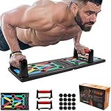 GLKEBY Push Up Board, Faltbares 12 in 1 Tragbares Push-up-Rack-Board, Multifunktionale farbcodierte Fitness Push up Board, für Indoor-, Turn- und Outdoor-Muskeltraining Fitnessübung