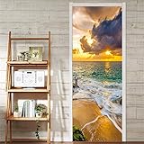 Türtapete Blick Auf Den Sonnenuntergang Selbstklebend 3D Türposter Fototapete Türfolie Poster 77x200cm Wasserdichte Abnehmbare Türtapete Innentür Schlafzimmer Küche Bad Home Dek