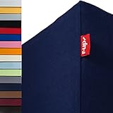 r-up Beste Spannbettlaken 90x200-100x220 bis 35cm Höhe viele Farben 95% Baumwolle / 5% Elastan 230g/m² Oeko-Tex stressfrei auch für hohe Matratzen (dunkelblau)