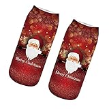 Zhiyao Weihnachtssocken Damen Socken Mädchen Bunte Baumwolle Kuschelsocken Weihnachten Socken Lustige Winter Warme Bettsocken Adventkalender Geschenkideen Sock