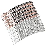 HQdeal 10 Stück Kristall Haarnadeln, Strass Bobby Pin, Diamant Haarspangen, Silber Schwarz Haarnadeln, Metall Haar Klammer Haarschmuck Dekoration für Damen Frauen M