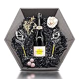 Veuve Clicquot Rosé 12% 0,75 l Geschenkset inkl. 2x Veuve Clicquot Gläser mit orangenen Stiel & künstlerischer Dek