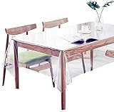 Transparente Tischfolie Glasklar Folie 0.25 mm dick Tischfolie Transparent, PVC Protected Table Protector Transparente Tischdecke Tischschutz, wasserdicht Schutztischdecke Tischschutzfolie(size:70x130
