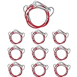 Set 10 x Bremsseil | Abreißseil | Stahlseil Ø 3mm | mit Karabiner (nach DIN 5299) & Ring | 800 mm lang | PVC-ummantelt | Abreissseil | Karabinerhaken | Anhänger | B