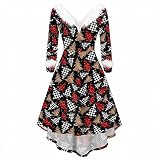 Aukbays Weihnachtskleid Damen, Damen Ugly Weihnachtskleid mit Kapuze Party Kleider Weihnachts Kostüm Lustig Gedruckt Weihnachtspullover Kleid Weihnachten Pulloverkleid Winterkleid Pullik