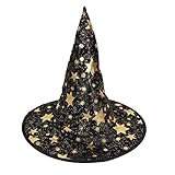 Hexenhut Sterne Print Patten Hut Zauberer Hut Maskerade Prop Halloween Kostümzubehör SchwarzEs funk