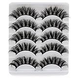 Bransfy Falsche Wimpern 5 Paare 3D Wimpern Künstliche Natürliche Schwarz Pure Handgemacht Falsche Eyelashes Wiederverwendbar Dicht Natürlich Make-up(5D01)