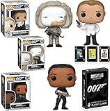 Agent Bond Exclusive 007 Vinyl Pop! Movies James Figur Daniel Craig Spectre Bundled with No Time to Die Villain Safin + Girl Nomi + Theme Playing Cards Poster Art 4 T