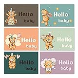 hongbanlemp Geburtstagskarte Festival Segen Grußkarte Neugeborene Baby Postkarten for Jungen Mädchen Baby Shower Kinder Geburtstagsfeier Einladungskarten 6PCS. Geschenkkarte (Color : 6PCS Type 3)