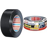 tesa extra Power Universal Gewebeband - Gewebeverstärktes Ductape zum Reparieren, Schwarz - 50 mx50 mm & extra Power Universal Gewebeband - Gewebeverstärktes Ductape zum Reparieren, Grau - 50 mx50