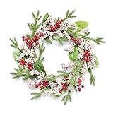 HIAQIMEI Türkranz, Weihnachtsbeeren Kranz Dekoration Rattan Girlande für Haustür Wand Kamin Ornament Neueste, 40cm D