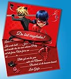 Einladungskarten 10er Set + 10 Umschläge Kindergeburtstag kompatibel mit Ladybug, Format DIN A6 (Postkarte 148 x 105 mm), 0006