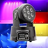 U`King LED Lichteffekte DMX512 Mini Moving Head 4 Farbe RGBW 5 Steuerungsmodus Disco Licht mit 9/14 Kanal für Party Disco Ballsaal Stab Stadium Club(70W)