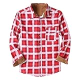 unilarinna Longshirt Hemd Herren Kariert Innenfutter Winter Holzfällerhemd Thermohemd Große Größen Hemdjacke Casual Lose Winterjacke Mantel Karohemd Elegant B