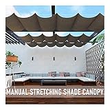 Terrassenschatten Einziehbar Überdachung Einbausatz Auf Einem Drahtseil Gleiten Schattenrate 96% Aufhänger Vormontiert Für Pergola Deck Restaurant Café ( Color : Brown , Size : 0.75x3m )