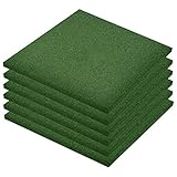 vidaXL 6x Fallschutzfliese Fallschutzmatte Spielplatz Sicherheit Gummiplatte Spielplatzmatte Sicherheitsmatte Gummi 50x50x3cm Grü
